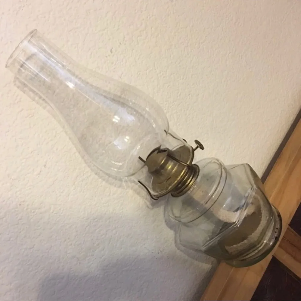 Vintage 1970s Kaadan Ltd Co Clear Glass Oil Lamp